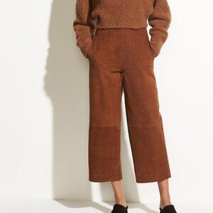 Vince Auburn Lamb Leather Suede Side-Zip Culottes Size 0